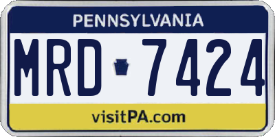 PA license plate MRD7424