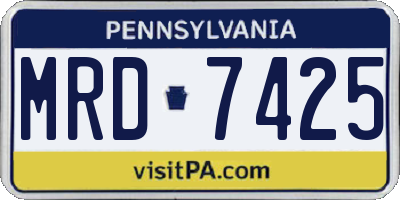 PA license plate MRD7425