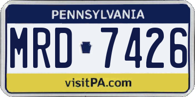 PA license plate MRD7426