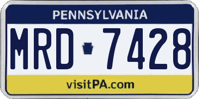 PA license plate MRD7428