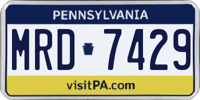 PA license plate MRD7429