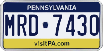 PA license plate MRD7430