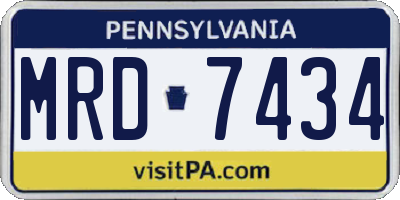PA license plate MRD7434
