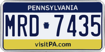 PA license plate MRD7435