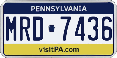 PA license plate MRD7436