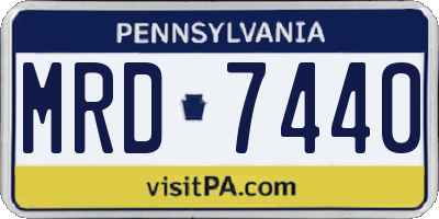 PA license plate MRD7440