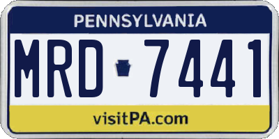 PA license plate MRD7441