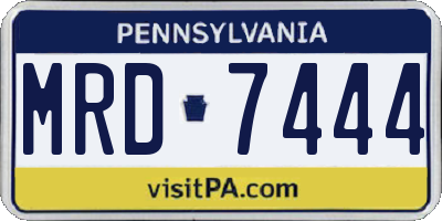 PA license plate MRD7444