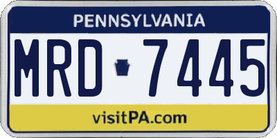 PA license plate MRD7445