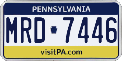 PA license plate MRD7446