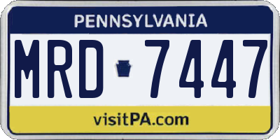 PA license plate MRD7447