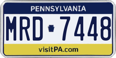 PA license plate MRD7448