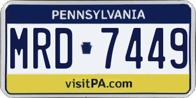 PA license plate MRD7449