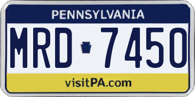 PA license plate MRD7450