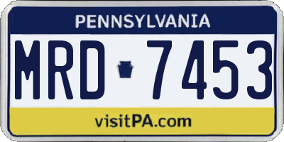 PA license plate MRD7453