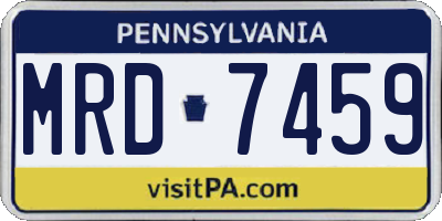PA license plate MRD7459