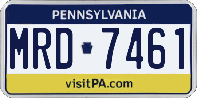 PA license plate MRD7461