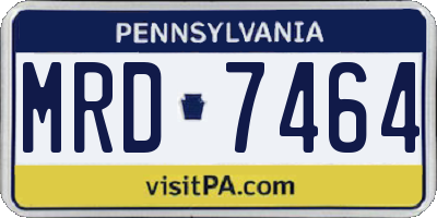 PA license plate MRD7464
