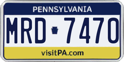 PA license plate MRD7470