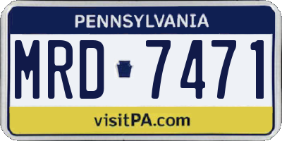 PA license plate MRD7471