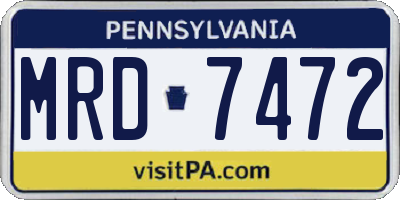 PA license plate MRD7472