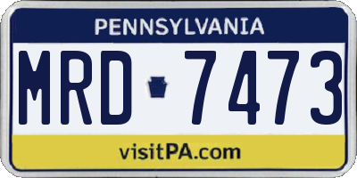 PA license plate MRD7473