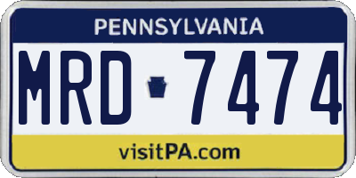 PA license plate MRD7474