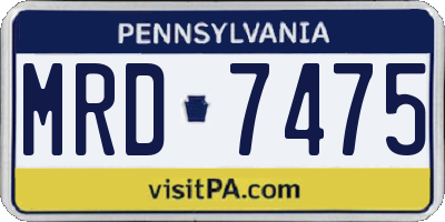 PA license plate MRD7475