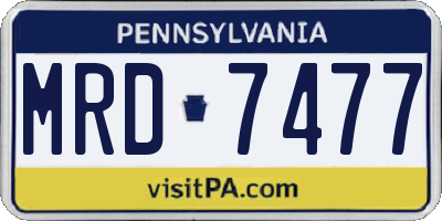 PA license plate MRD7477