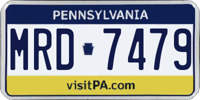 PA license plate MRD7479
