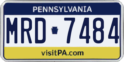 PA license plate MRD7484