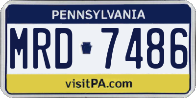 PA license plate MRD7486
