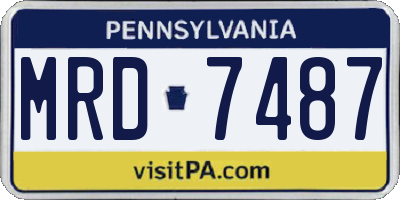 PA license plate MRD7487