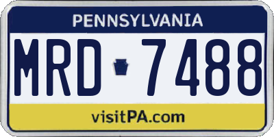 PA license plate MRD7488
