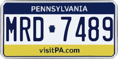 PA license plate MRD7489