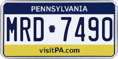 PA license plate MRD7490