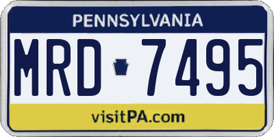 PA license plate MRD7495