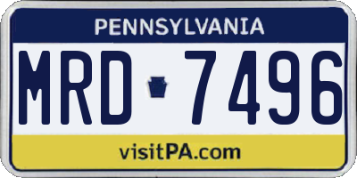 PA license plate MRD7496