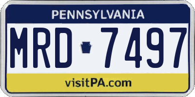 PA license plate MRD7497