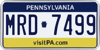 PA license plate MRD7499