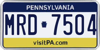 PA license plate MRD7504