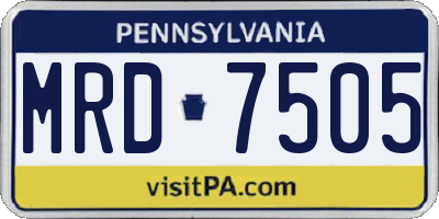 PA license plate MRD7505