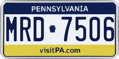 PA license plate MRD7506