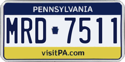 PA license plate MRD7511