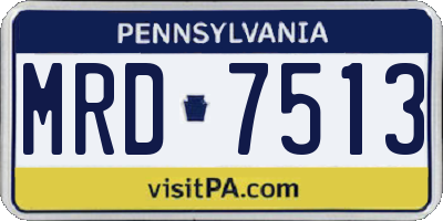 PA license plate MRD7513