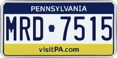 PA license plate MRD7515