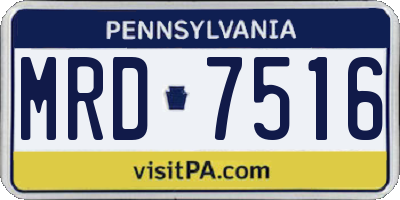 PA license plate MRD7516
