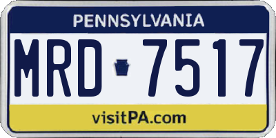 PA license plate MRD7517