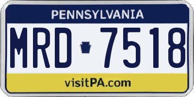 PA license plate MRD7518