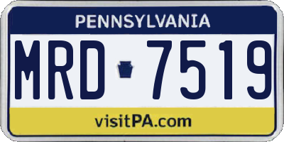 PA license plate MRD7519